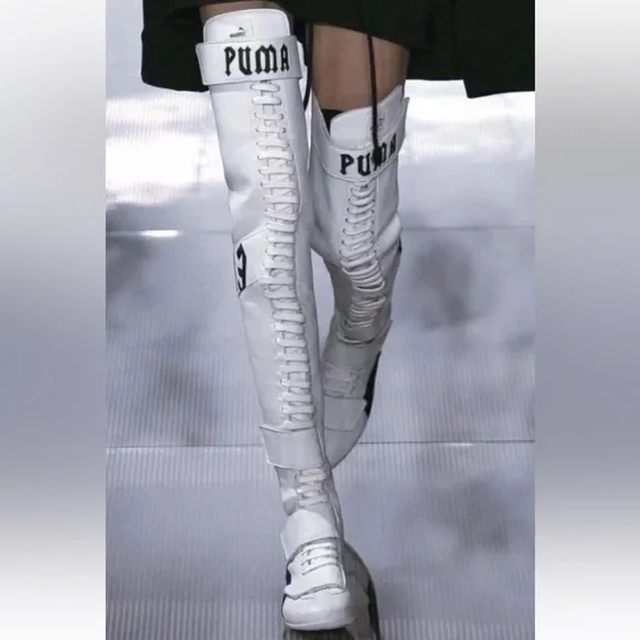 Puma Shoes Fenty Puma Over The Knee White Boxing Boots By